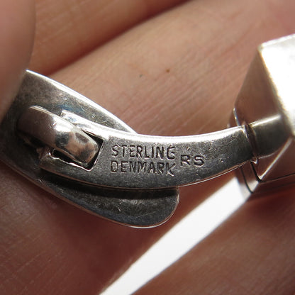 RANDERS SOLVVAREFABRIK Sterling Silver Vintage Denmark Modernist Bar Cufflinks