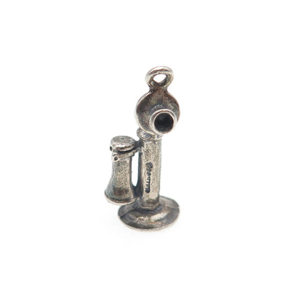 Maisels Indian Post 925 Sterling Vintage Retro Candlestick Phone Mini 3D Pendant