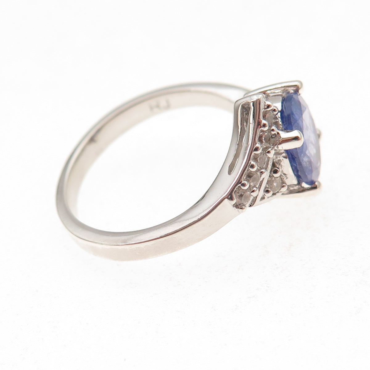 RJ Graziano 925 Sterling Silver Real Tanzanite & White Topaz Ring Size 8