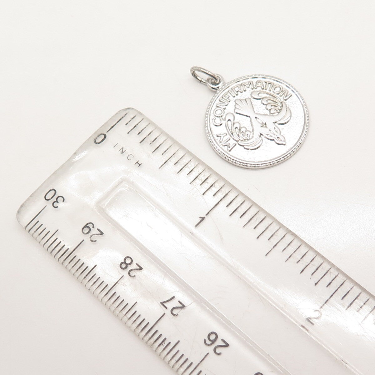 925 Sterling Silver Vintage STG JMF Holy Ghost Charm Pendant