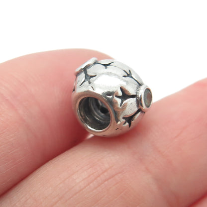 PANDORA 925 Sterling Silver Glass Snowflake Bead Charm