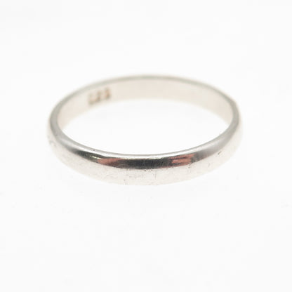 925 Sterling Silver Vintage Classic Wedding Band Ring Size 6