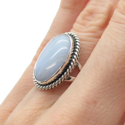 GILO & GRACE NAKAI NAVAJO Old Pawn 925 Sterling Silver Lace Agate Ring Size 5.75