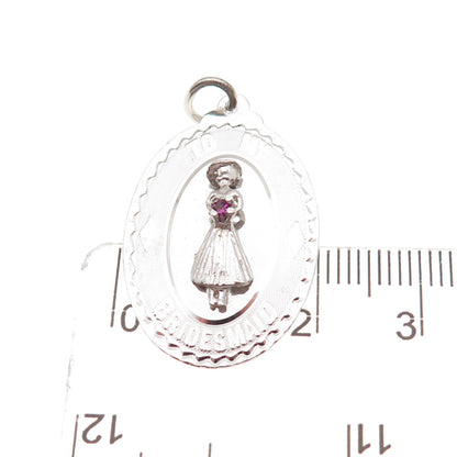 Art's Elegance 925 Sterling Silver Vintage Rhinestone Bridesmaid Charm Pendant