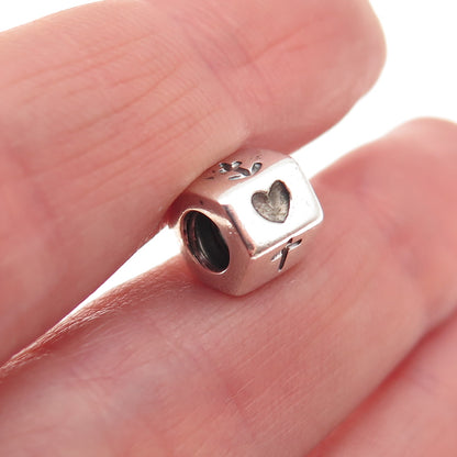 Pandora 925 Sterling Silver Faith Hope & Love Slide Bead Charm