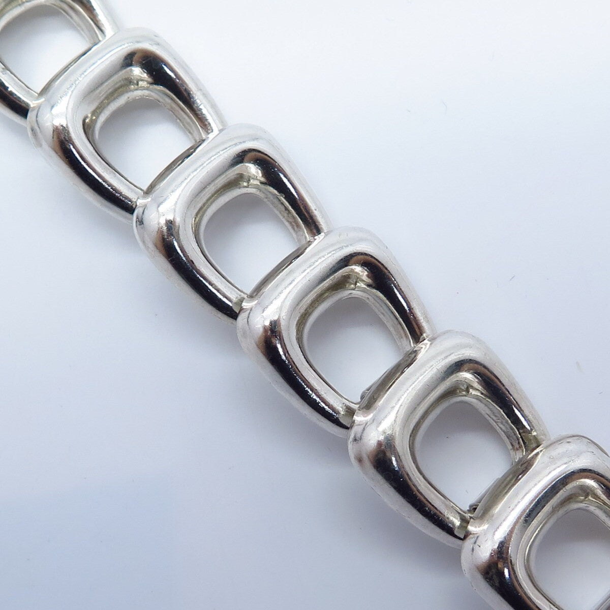 925 Sterling Silver Vintage Square Link Bracelet 7.25"