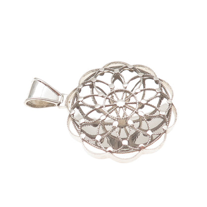 925 Sterling Silver Flower Filigree Charm Pendant