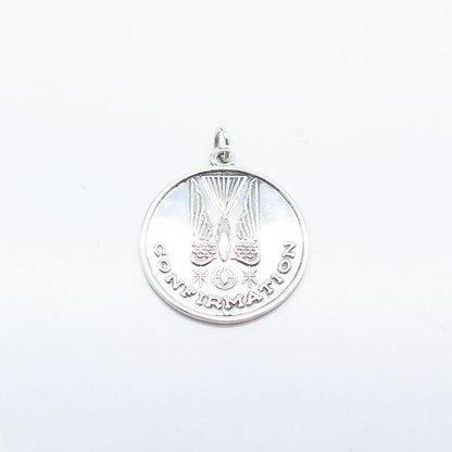 925 Sterling Silver Vintage "Confirmation" Holy Ghost Religious Charm Pendant