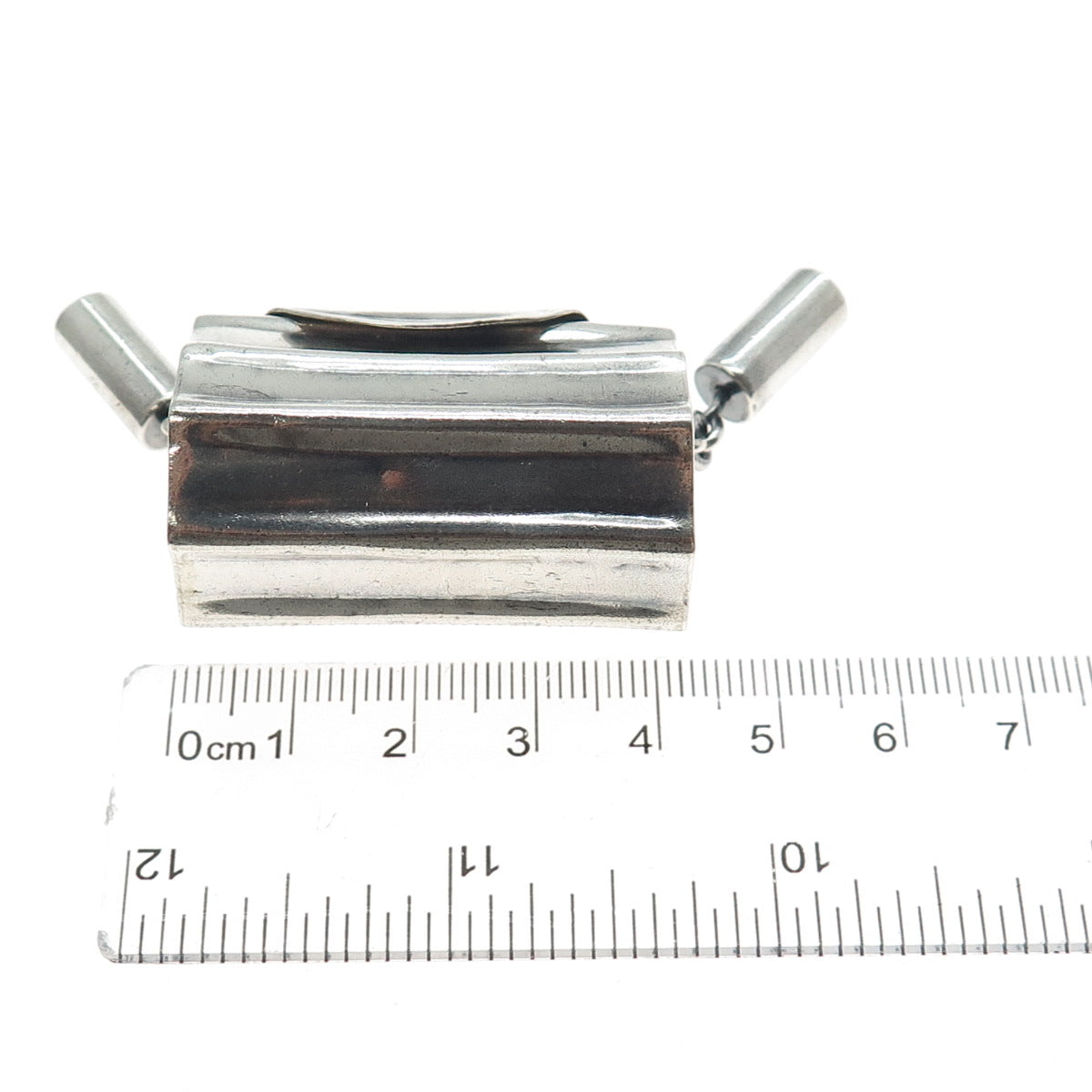 925 Sterling Silver Vintage Mexico Ladies Purse Pill Box Centerpiece Pendant