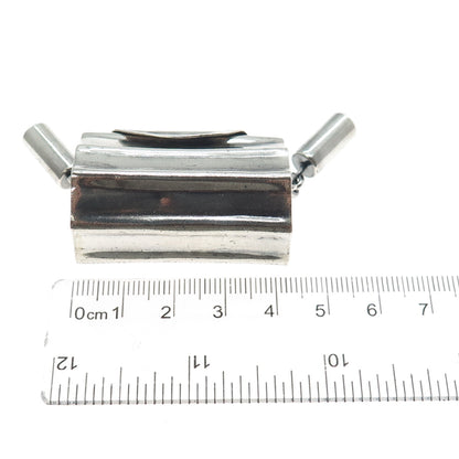 925 Sterling Silver Vintage Mexico Ladies Purse Pill Box Centerpiece Pendant