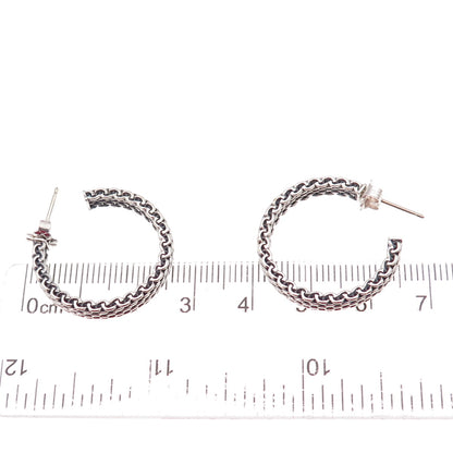 Tiffany & Co. 925 Sterling Silver Vintage Somerset Mesh Hoop Earrings