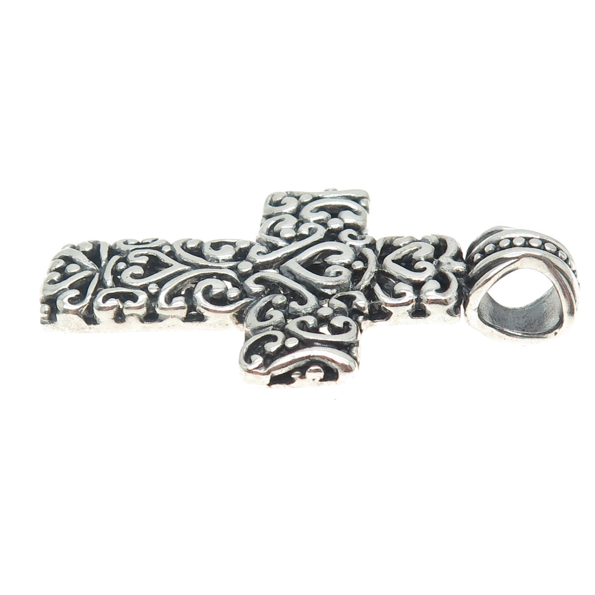 925 Sterling Silver Vintage Ornate Cross Pendant