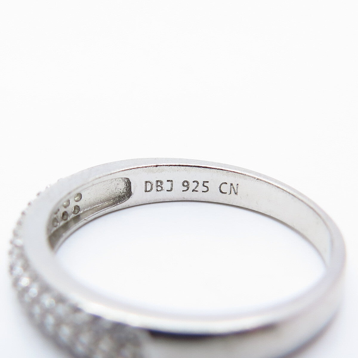 925 Sterling Silver Pave C Z Ring Size 5