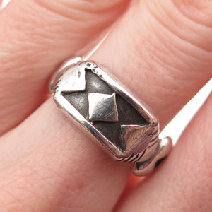 MAISELS INDIAN Old Pawn Sterling Silver Vintage Southwestern Tribal Ring Size 8