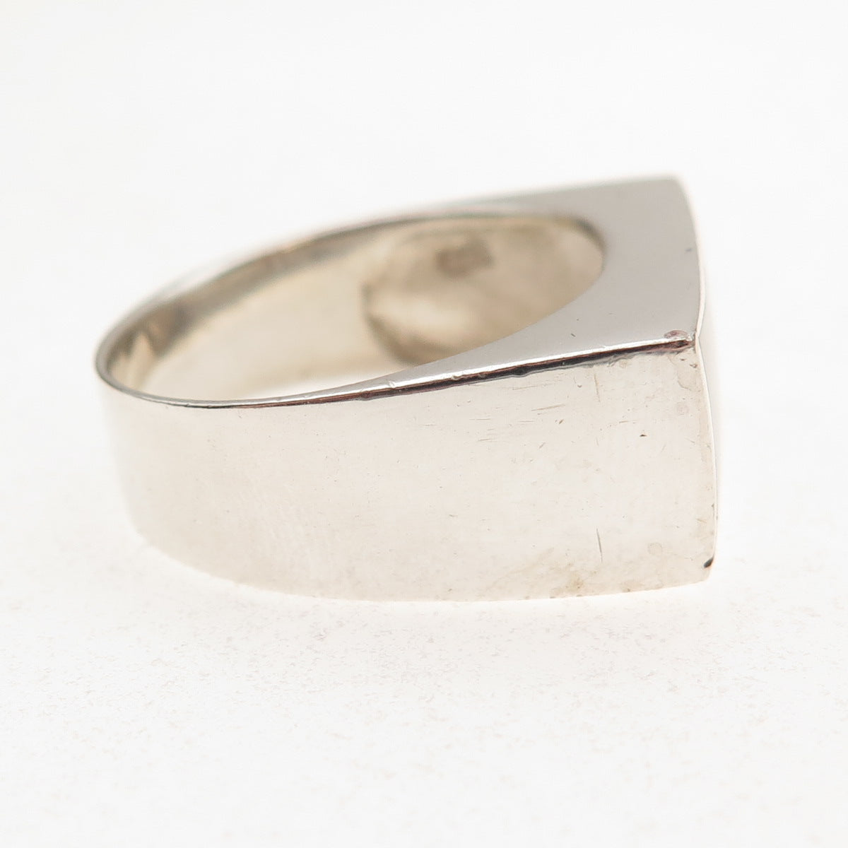 925 Sterling Silver Vintage Real MOP Modernist Ring Size 10.25