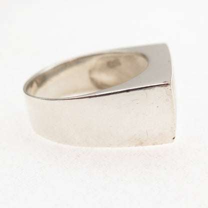925 Sterling Silver Vintage Real MOP Modernist Ring Size 10.25