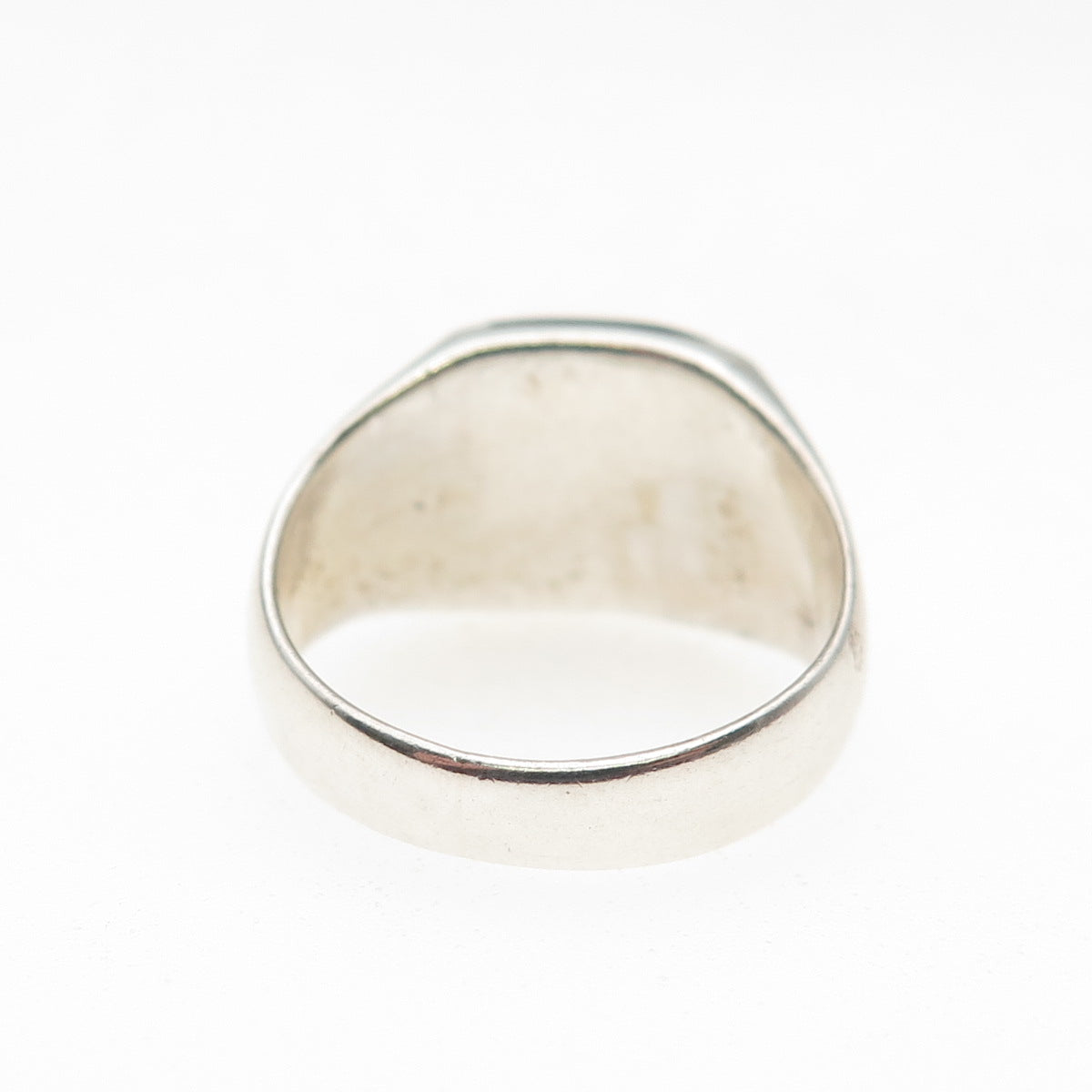925 Sterling Silver Vintage Real Black Onyx Modernist Ring Size 6