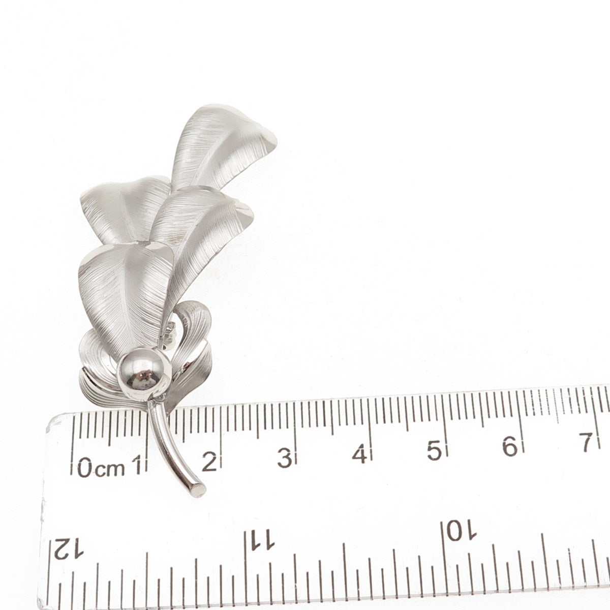 925 Sterling Silver Vintage Feather Pin Brooch