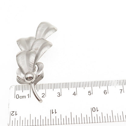 925 Sterling Silver Vintage Feather Pin Brooch