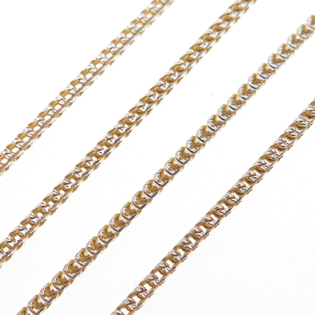 P. Lux 925 Sterling Silver Gold Plated Italy Franco Chain Necklace 18"