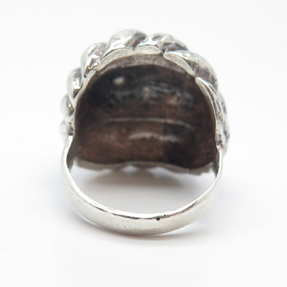 925 Sterling Silver Vintage Twisted Wide Ring Size 6