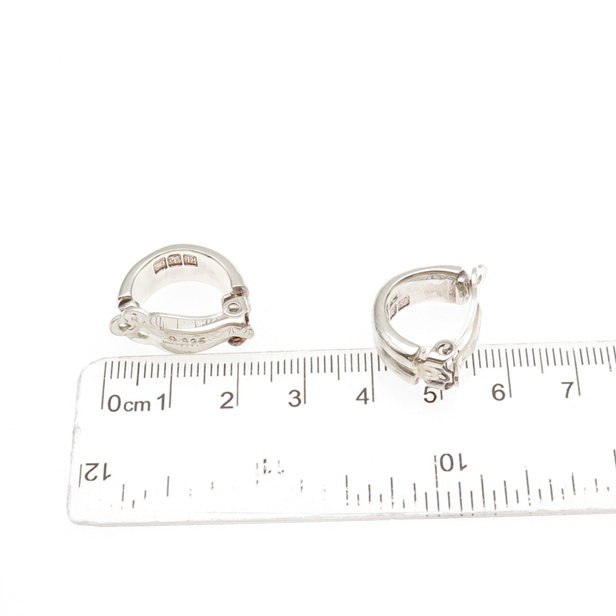 Ralph Lauren 925 Sterling Silver Vintage Modernist 2-Row Clip On Earrings