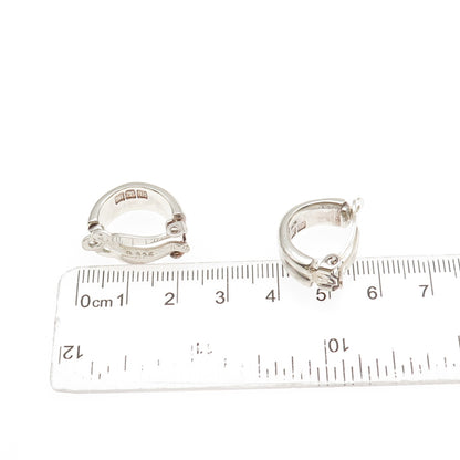 Ralph Lauren 925 Sterling Silver Vintage Modernist 2-Row Clip On Earrings