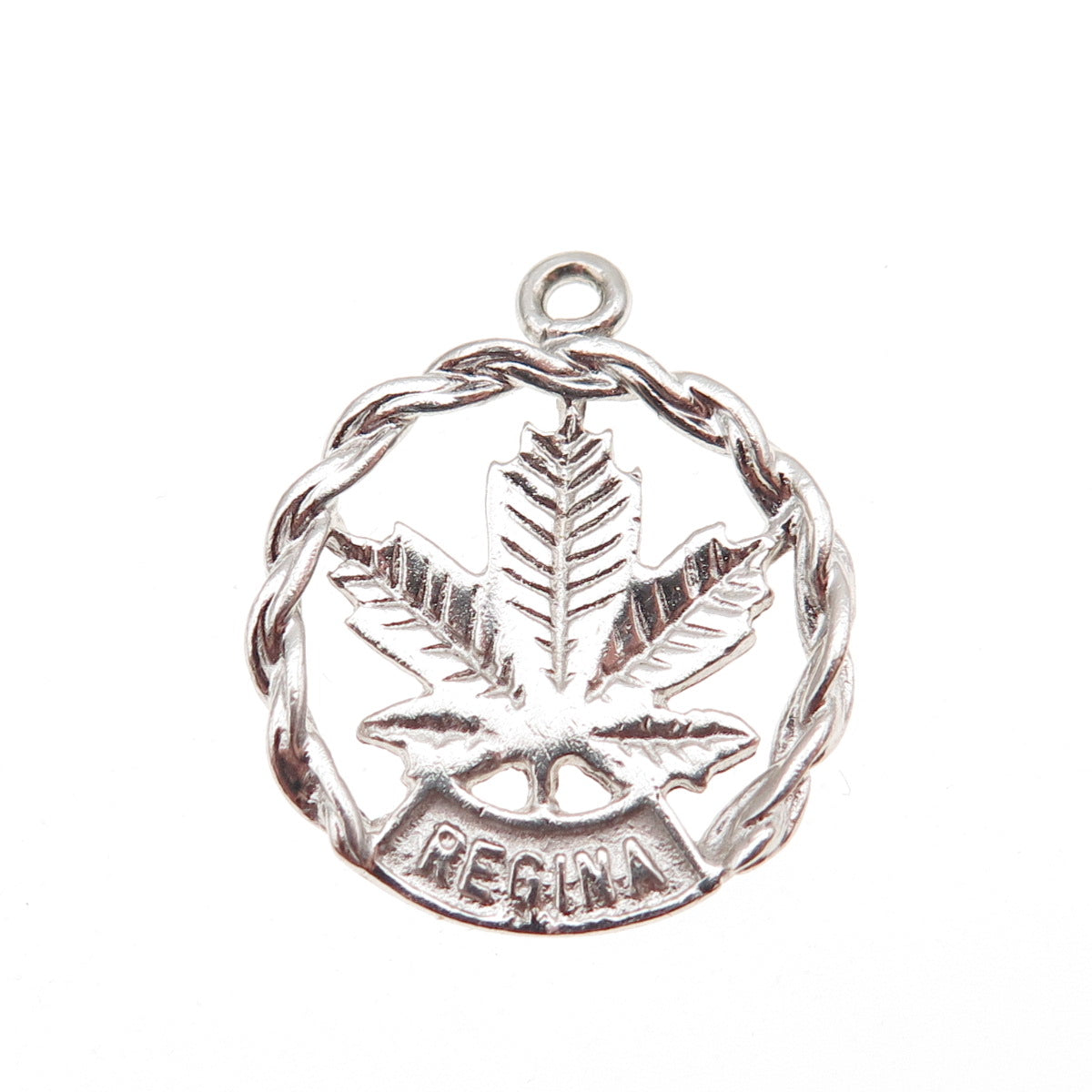 Rembrandt 925 Sterling Silver Vintage Regina Maple Leaf Mini Charm Pendant