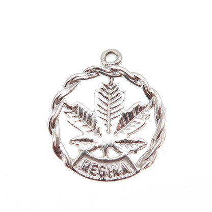 Rembrandt 925 Sterling Silver Vintage Regina Maple Leaf Mini Charm Pendant