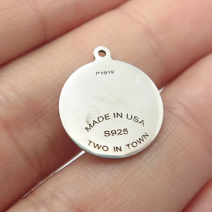 925 Sterling Silver USA Two In Town Rocking Horse Charm Pendant