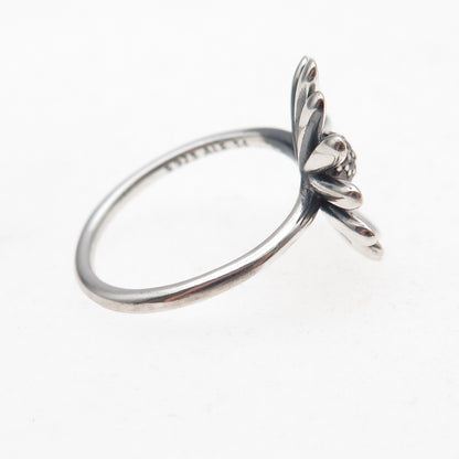 Pandora 925 Sterling Silver C Z Daisy Flower Ring Size 7
