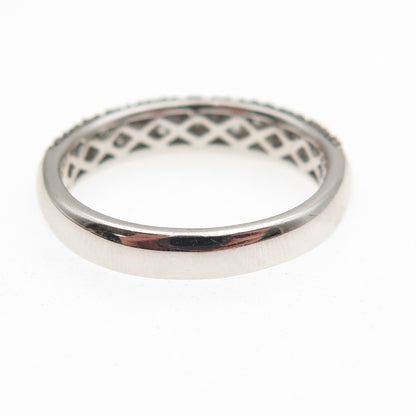 925 Sterling Silver Round-Cut C Z Half Eternity Band Ring Size 9.25