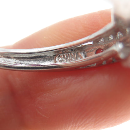 MEDA 925 Sterling Silver Round-Cut C Z Engagement Ring Size 8