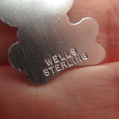 WELLS 925 Sterling Silver Antique Enamel Santa Claus Ice Skating Charm Pendant