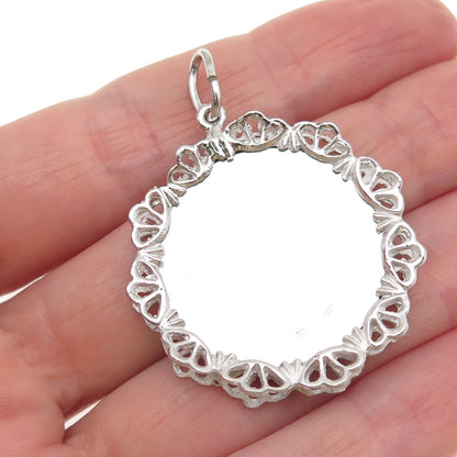 ART'S ELEGANCE 925 Sterling Vintage Pink Rhinestone Graduation Day Charm Pendant