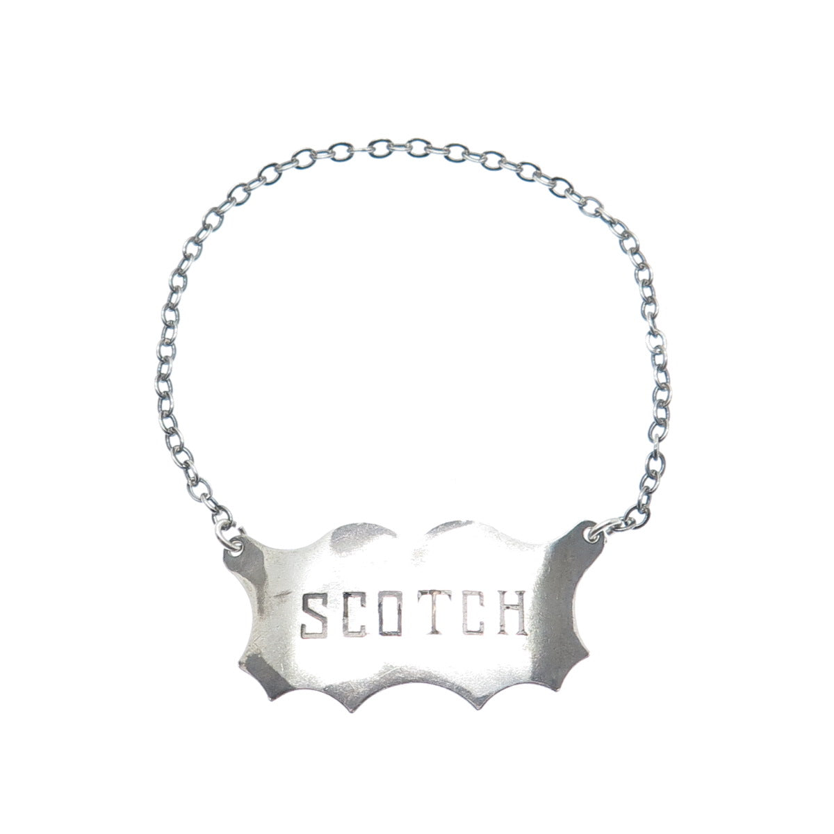 925 Sterling Silver Antique Victorian Scotch Bottle Tag
