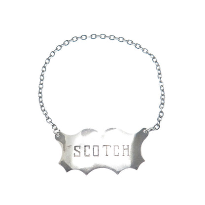 925 Sterling Silver Antique Victorian Scotch Bottle Tag