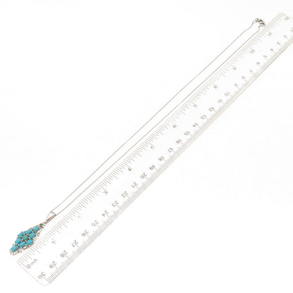 Chuck Clemency Sterling Silver Real Turquoise & Peridot Curb Chain Necklace 20"