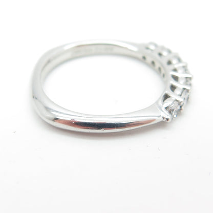 925 Sterling Silver Round-Cut Shaped C Z Ring Size 6.5