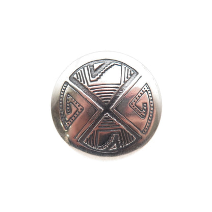 Old Pawn 925 Sterling Silver Vintage Southwestern Oxidized Tribal Button