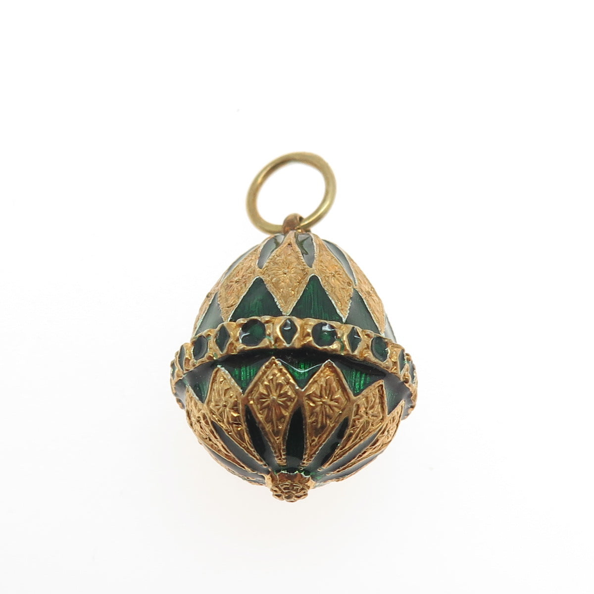 RAFKA Retired 925 Sterling Silver Vermeil Enamel Royal Easter Egg Charm Pendant