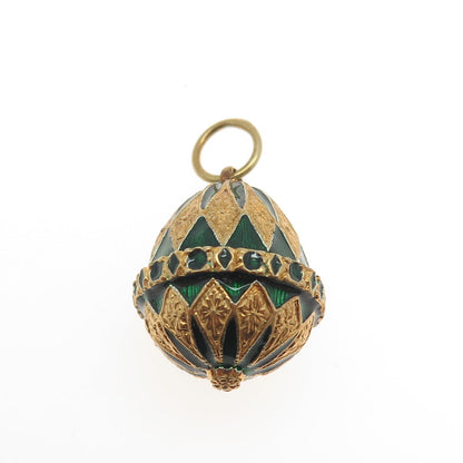 RAFKA Retired 925 Sterling Silver Vermeil Enamel Royal Easter Egg Charm Pendant