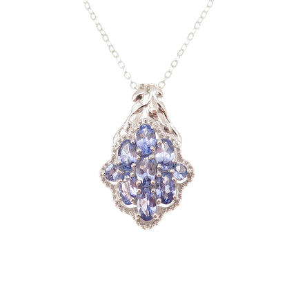 Chuck Clemency 925 Sterling Silver Real Tanzanite Cable Chain Necklace 20"
