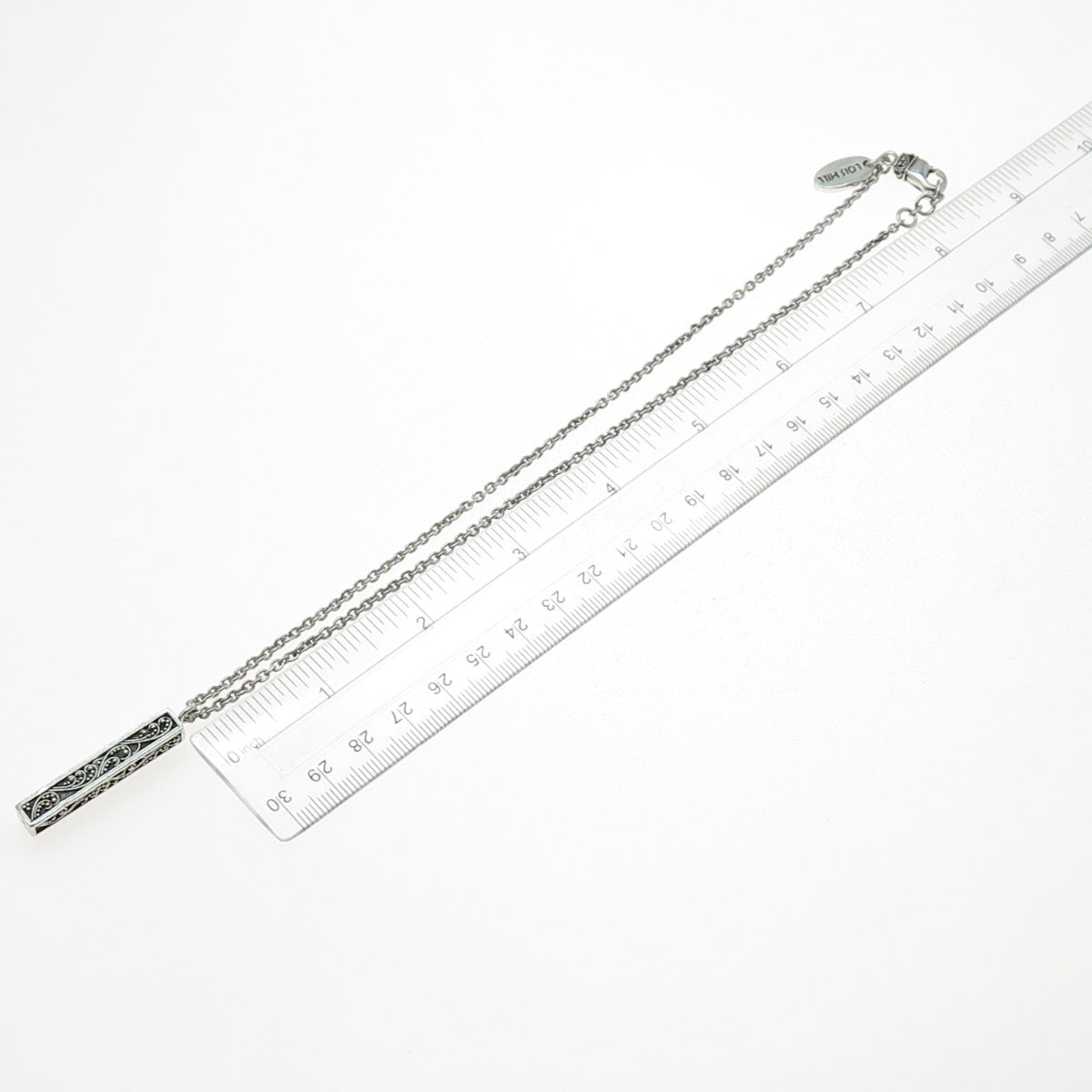 LOIS HILL 925 Sterling Silver Vintage Granulated Scroll Cable Chain Necklace 18"