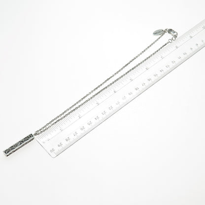 LOIS HILL 925 Sterling Silver Vintage Granulated Scroll Cable Chain Necklace 18"