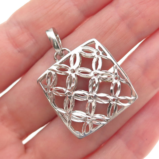 Michael Anthony 925 Sterling Silver Vintage Italy Floral Charm Pendant