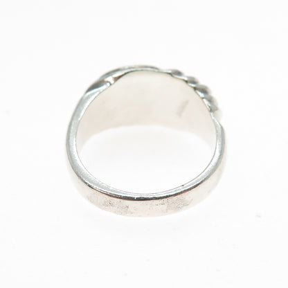 925 Sterling Silver Vintage Modernist Yin Yang Oxidized Ring Size 6.25