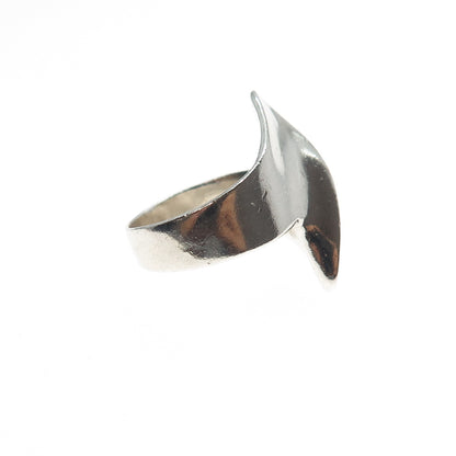 925 Sterling Silver Vintage Modernist Wavy Ring Size 5.5