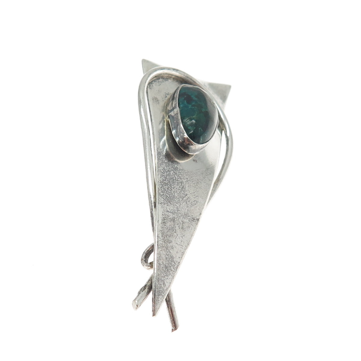925 Sterling Silver Vintage BAR Israel Real Eilat Modernist Pin Brooch / Pendant