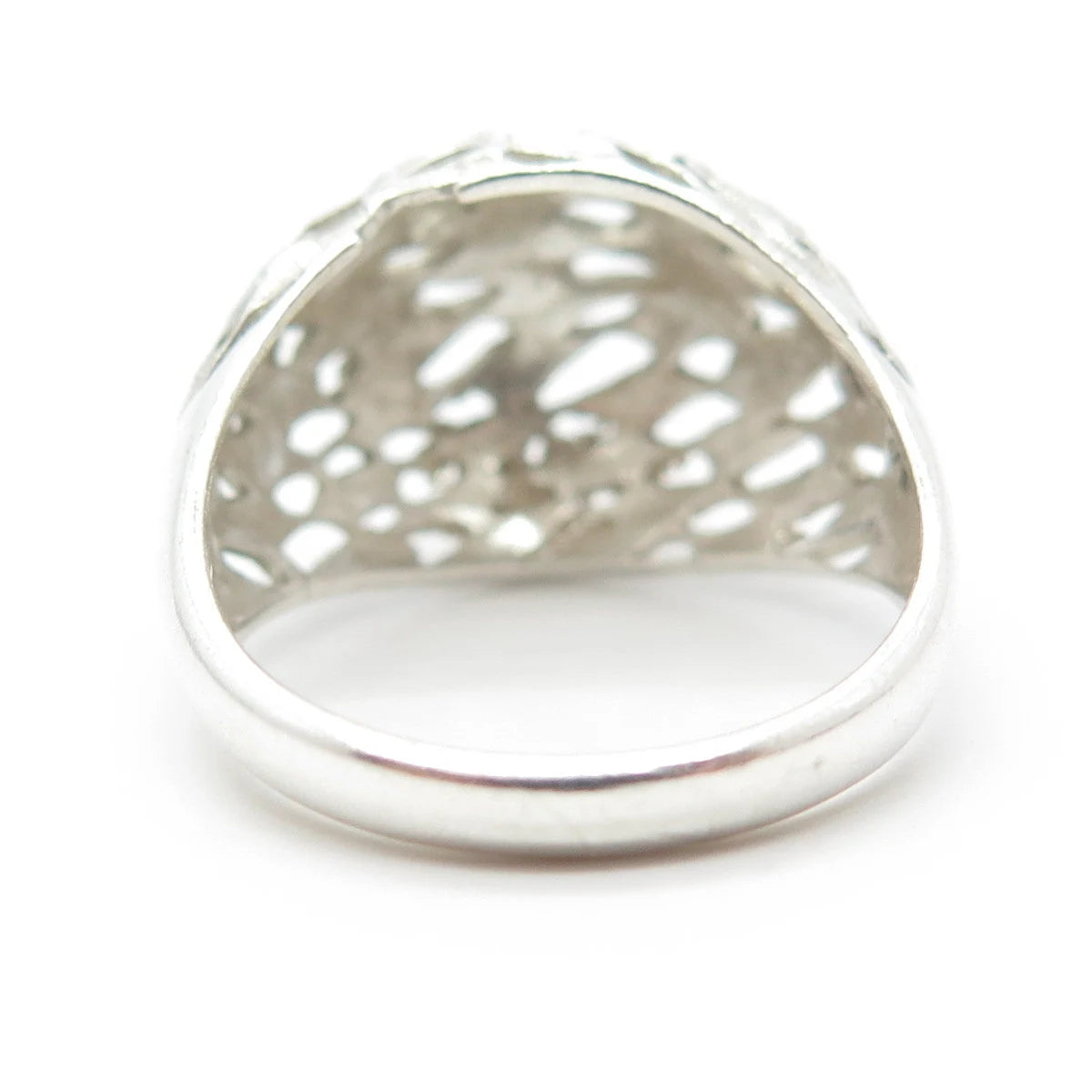 VARGAS 925 Sterling Silver Vintage Modernist Dome Nugget Ring Size 9.25